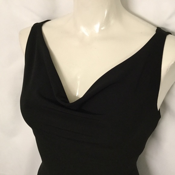 Scoop Neck Open Back Black Cocktail Dress - Picture 2 of 9